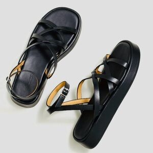 Madewell Sabina Platform Flatform Sandals Black 90s U2K Gladiator Like New